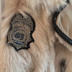 Real fur and leather jacket